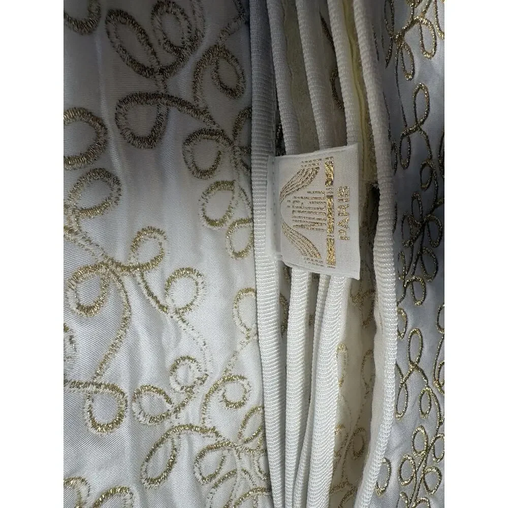 Vintage Silk Maison Noël Paris Quilted Gold Embroidered Cosmetic Travel Case